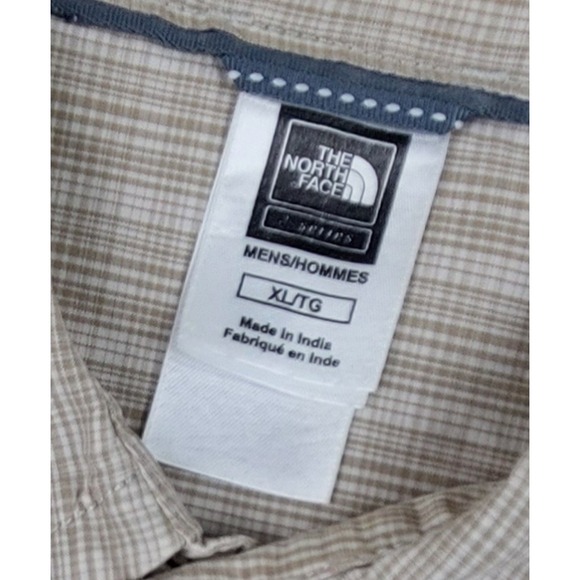 North Face Shirt Mens XL Tan Plaid Long Sleeve Cotton Button Down Workwear Dad - Picture 4 of 7
